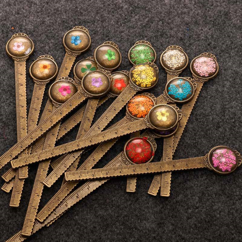 100PCS โลหะบุ๊คมาร์คไม้บรรทัด, - Dried Flower Bookmark บทวิจารณ์และราคา