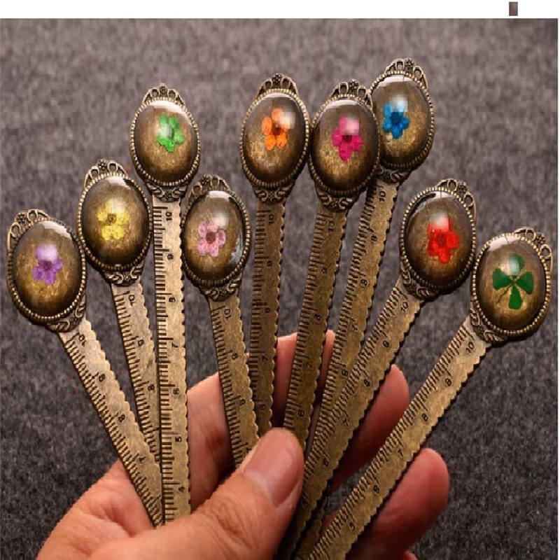 100PCS โลหะบุ๊คมาร์คไม้บรรทัด, - Dried Flower Bookmark บทวิจารณ์และราคา